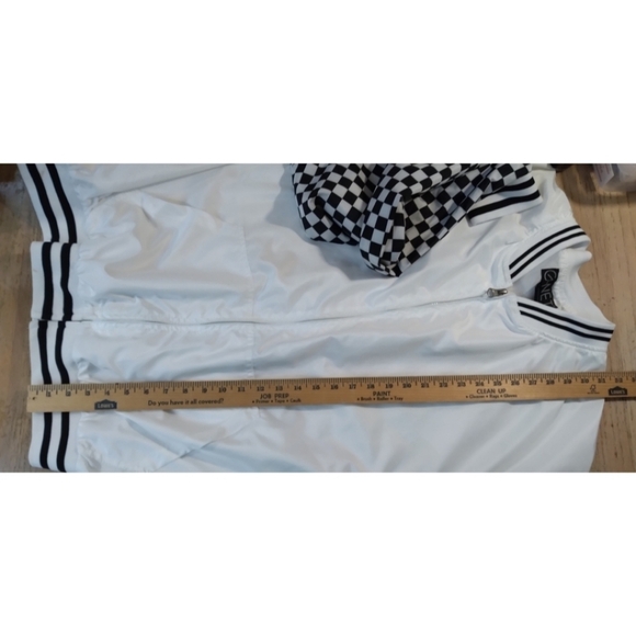 G-Net white and black checkerboard sleeves jacket - Picture 3 of 10